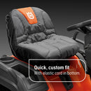 Husqvarna 588208701 Lawn Tractor Seat Cover, Fits Up To 15 Inch High Seats, Durable, Water-Resistant Riding Lawn Mower Accessories, Orange/Grey