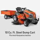 Husqvarna 588208804 DC1000S 12 Cu. Ft. Steel Swivel Dump Cart Lawn Mower Attachments with 1000-Lb. Weight Capacity
