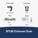 Husqvarna 529788803 X-Cut SP33G 20 Inch Chainsaw Chain, (2 PACK), .325" Pitch, .050" Gauge, 80 Drive Link