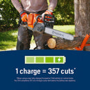 Husqvarna 970601202 Power Axe 350i 18 inch 40V Battery Powered Cordless Chainsaw, 7.5 Ah, .050" Gauge, 3/8" mini Pitch, Battery and Charger Included