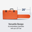 Husqvarna 100000107 100000107 Powerbox Chainsaw Carrying Case Compatible with Husqvarna Gas chainsaws, Chainsaw Case for Chainsaw Accessories, Filing Equipment and Oil, Orange