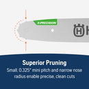 Husqvarna 596553659 X- Precision 14 Inch Chainsaw Bar, .325" mini Pitch, .043" Gauge, 59 DL