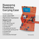 Husqvarna 100000107 100000107 Powerbox Chainsaw Carrying Case Compatible with Husqvarna Gas chainsaws, Chainsaw Case for Chainsaw Accessories, Filing Equipment and Oil, Orange