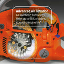 Husqvarna 970501407 555 59.8-cc 20-in Gas Professional Chainsaw, .058" Gauge and 3/8" Pitch