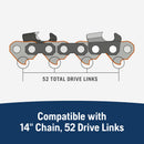 Husqvarna 531300375 HL280 14 Inch Laminated Chainsaw Bar, 3/8" Mini Pitch .050" Gauge, 52 Drive Links