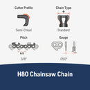 Husqvarna 531300441 Rancher X H80 20 Inch Chainsaw Chain Replacement, 3/8" Pitch, .050" Gauge, and 72 Drive Links