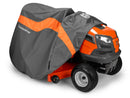 Husqvarna 588208702 54-Inch Full-Size Lawn Tractor Cover For Models: YT48CS, GT54CS, YT42LS, YT46LS, YT42DXLS, YT48DXLS, GT52XLS, GT52XLSi, GT54LS, Water-Resistant Riding Lawn Mower Accessories, Orange/Gray