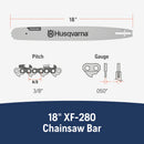 Husqvarna 599999868 Rancher 18 Inch Laminated Chainsaw Bar, 3/8" Pitch .050" Gauge, 68 Drive Links