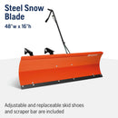 Husqvarna 588181302 48-Inch Snow Blade for Lawn Tractor, Snow Attachments for Riding Mowers