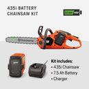 Husqvarna 970718224 Power Axe 435i 16 inch 40V Battery Powered Cordless Chainsaw, 7.5 Ah Battery and Charger Included