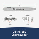 Husqvarna 599807084 Rancher 24 Inch Laminated Chainsaw Bar, 3/8" Pitch .050" Guage, 84 Drive Links