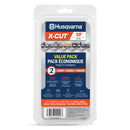 Husqvarna 529788802 X-Cut SP33G 18 Inch Chainsaw Chain, (2 PACK), .325"" Pitch, .050"" Gauge, 72 Drive Link