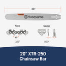Husqvarna 596689778 X-Tough 20 Inch Laminated Chainsaw Bar with small mount, .325" Pixel Pitch .050" Gauge, 78 Drive Links