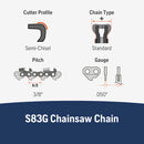 Husqvarna 585639001 X-Cut S83G 0.050"-in Gauge, 3/8" Pitch, 100-ft Reel - Replacement Chainsaw Chain