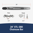 Husqvarna 599656784 X-Tough Light 24 Inch Laminated Chainsaw Bar, .375" Pitch .050" Gauge, 84 Drive Links