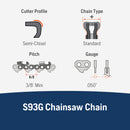 Husqvarna 585422145 X-Cut S93G 12 Inch Chainsaw Chain Replacement, 3/8" Mini Pitch, .050" Gauge, and 45 Drive Links