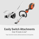 Husqvarna 970701202 330iKE Curved shaft 40V Battery Powered Cordless Attachment Capable Combi Switch and Edger Attachment with, 4 Ah Battery and Charger Included