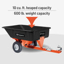 Husqvarna 538731701 DC600p 10 Cu. Ft. Poly Swivel Utility Dump Cart, Lawn Mower Attachments with 600-Lb. Weight Capacity