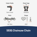 Husqvarna 585422156 X-Cut S93G 14 Inch Chainsaw Chain Replacement, 3/8" Mini Pitch, .050" Gauge, and 52 Drive Links