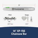 Husqvarna 596553659 X- Precision 14 Inch Chainsaw Bar, .325" mini Pitch, .043" Gauge, 59 DL