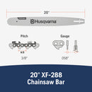 Husqvarna 599999972 Rancher 20 Inch Laminated Chainsaw Bar, 3/8" Pitch .058" Gauge, 72 Drive Links